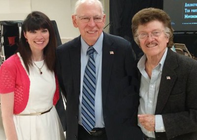Dr. Sloane's daughter with Shannon and Pastor Rafael Cruz at a political event in Arlington, Texas