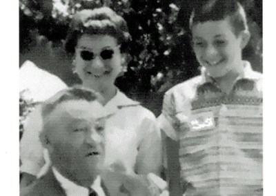 General Claire Chennault, Commander of the WWII Flying Tigers, Anita Coleman, and JP — mascot of the Flying Tigers